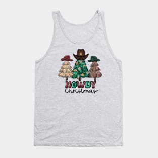 Howdy Christmas, Cowboy Hats, Christmas Trees Tank Top